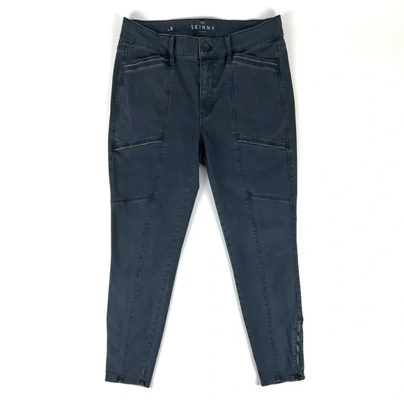 White House Black Market Mid-Rise Ball-Chain Skinny Ankle Jeans